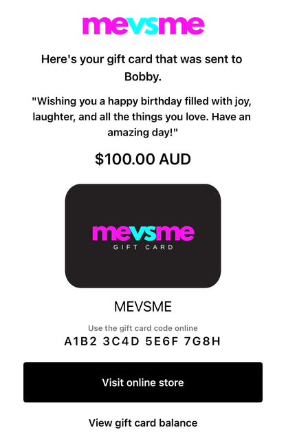 MEVSME GIFT CARD